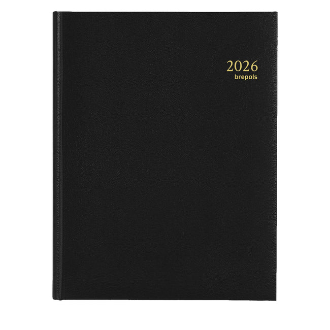 Brepols - Agenda 2026 Timing Lima 7 Tage/2 Seiten sechssprachig schwarz