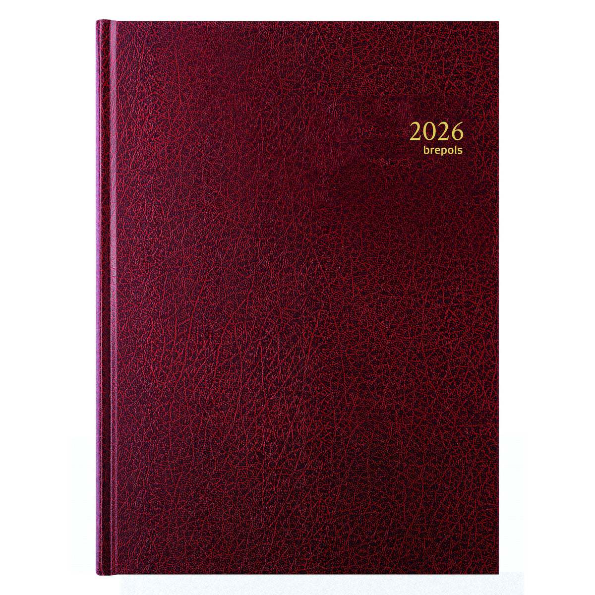 Brepols - Agenda 2026 Bremax Santex A4 1 Tag/2 Seiten 8 Spalten Burgunderrot