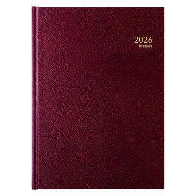 Brepols - Agenda 2026 Bremax Santex A4 1 Tag/1 Seite 4 Spalten Burgunderrot
