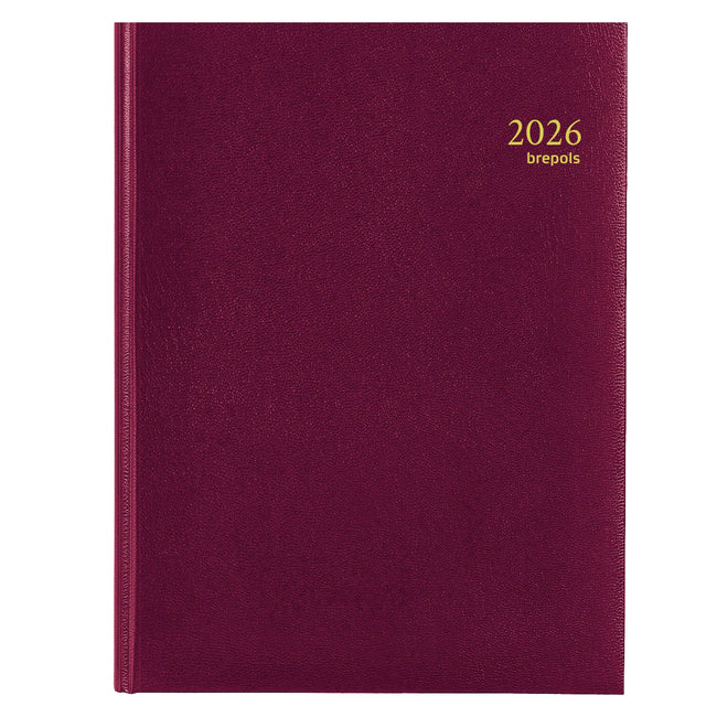 Brepols - Agenda 2026 Timing Lima 7 Tage/2 Seiten Burgund