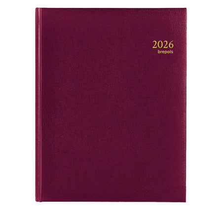 Brepols - Agenda 2026 Timing Lima 7 Tage/2 Seiten sechssprachig Burgunderrot