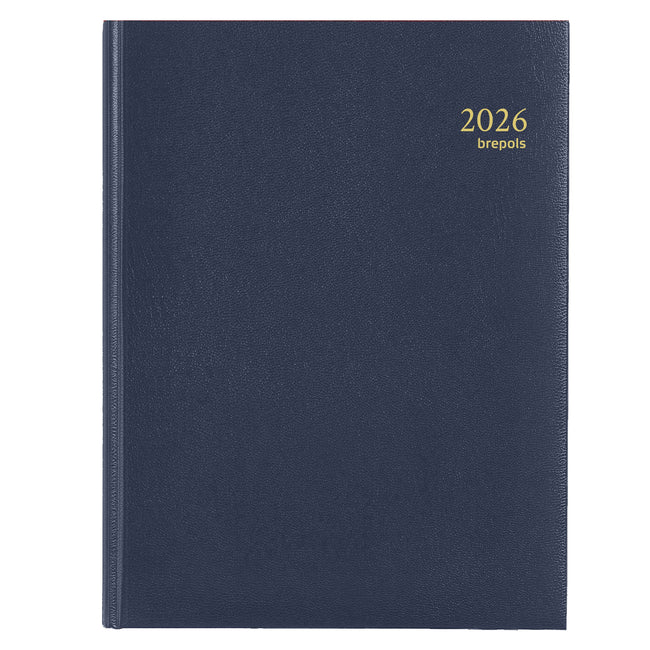 Brepols - Agenda 2026 Timing Lima 7 Tage/2 Seiten viersprachig blau