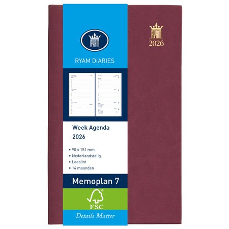 Ryam – Agenda 2026 Memoplan 7 Suprema 7d/2p Bordeaux