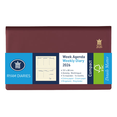 Ryam - Agenda 2026 Compact Suprema 7d/2p Bordeaux
