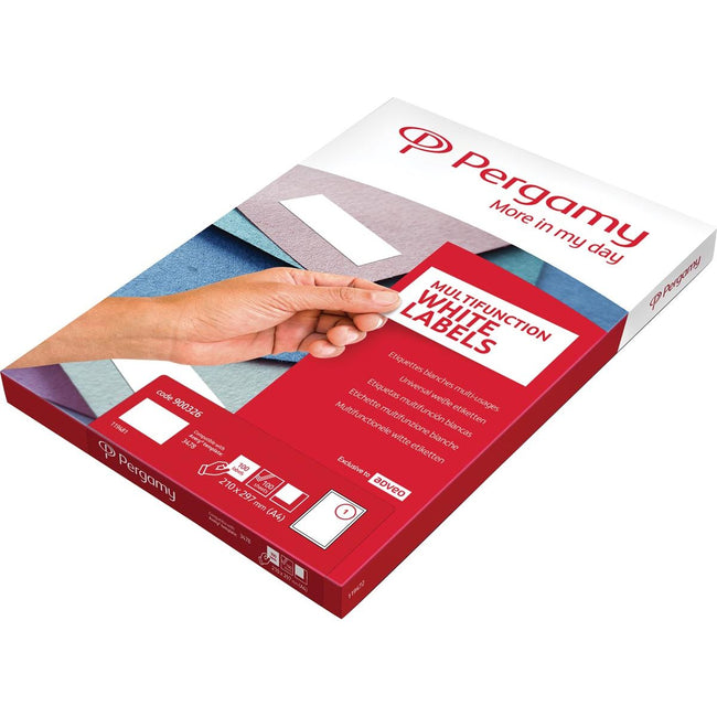 Pergamie – weiße Etiketten, ft 105 x 42,3, rechte Ecken, Packung mit 1400 Etiketten