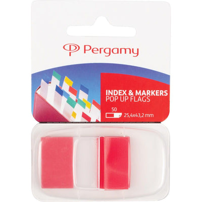 Pergamie - Indexfuß 43 x 25 mm, rot