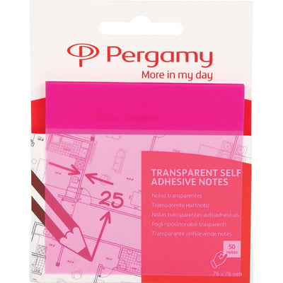Pergamie – transparente Notizzettel, ft 76 x 76 mm, 50 Blatt, rosa