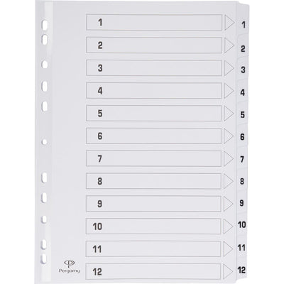 Pergamie – Register mit Registerblatt, ft A4, 11-fach gelocht, Karton, Set 1-12