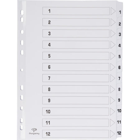Pergamie – Register mit Registerblatt, ft A4, 11-fach gelocht, Karton, Set 1-12