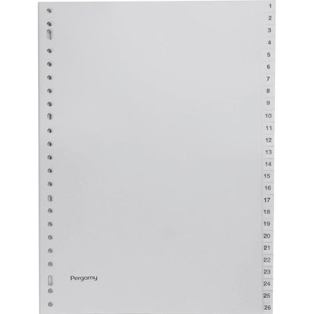 Pergamie - Register, ft A4, 23-Loch-Perforation, graues PP, Set 1-52