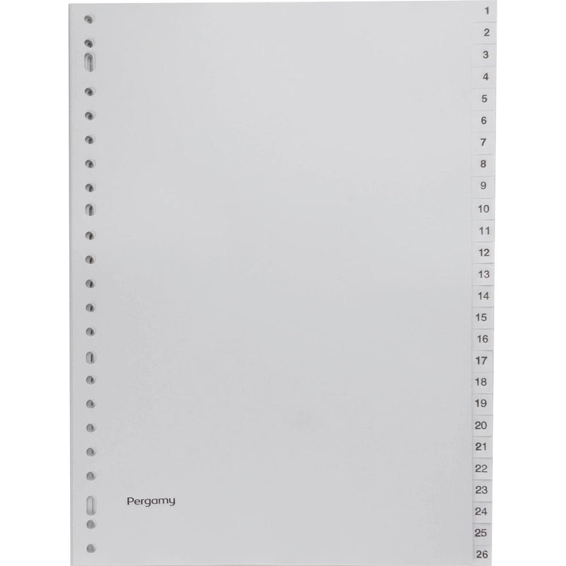 Pergamie - Register, ft A4, 23-Loch-Perforation, graues PP, Set 1-52