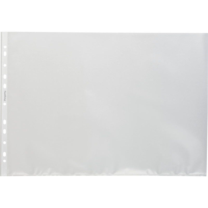 Pergamy - perforierte Ausstellungstasche, A3 quer, 11-Loch-Perforation, genarbtes PP, Packung à 100 Stück