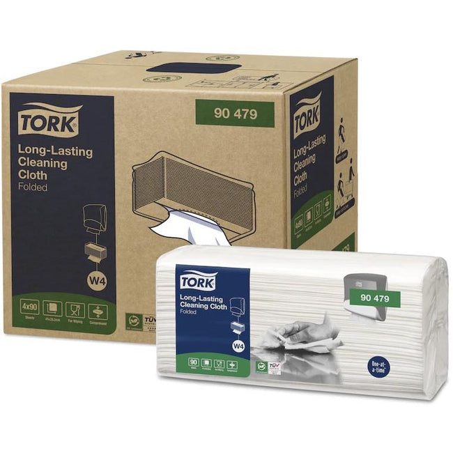 Tork – Langlebiges Reinigungspapier, gefaltet, W4, 90 Blatt, 4er-Packung