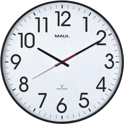 Maul - Wanduhr Climb RC Ø47x5,5cm schwarzer Kunststoffrahmen inkl. Batterie
