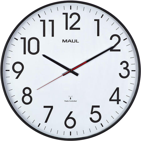 Maul - Wanduhr Climb RC Ø47x5,5cm schwarzer Kunststoffrahmen inkl. Batterie