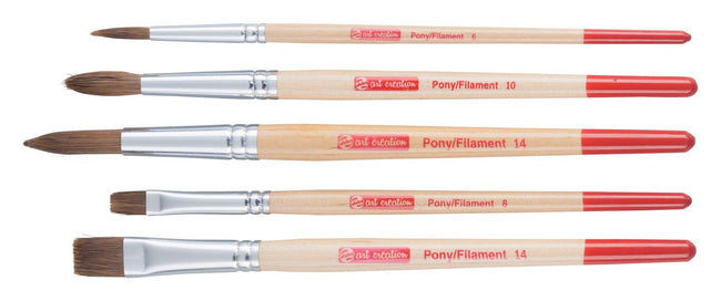 Talens Art Creation – Art Creation Aquarellpinsel-Set aus Polyester, Set mit 5 Pinseln