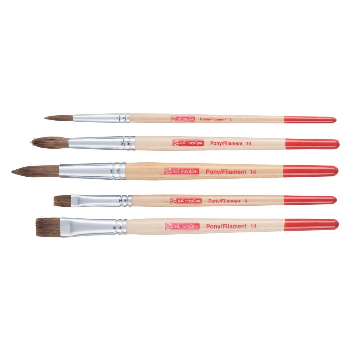 Talens Art Creation – Art Creation Aquarellpinsel-Set aus Polyester, Set mit 5 Pinseln