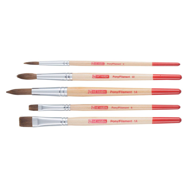 Talens Art Creation – Art Creation Aquarellpinsel-Set aus Polyester, Set mit 5 Pinseln