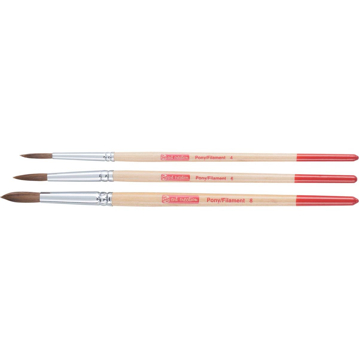Talens Art Creation – Art Creation Aquarellpinsel-Set aus Ponyhaar und Polyester, Set mit 3 Pinseln