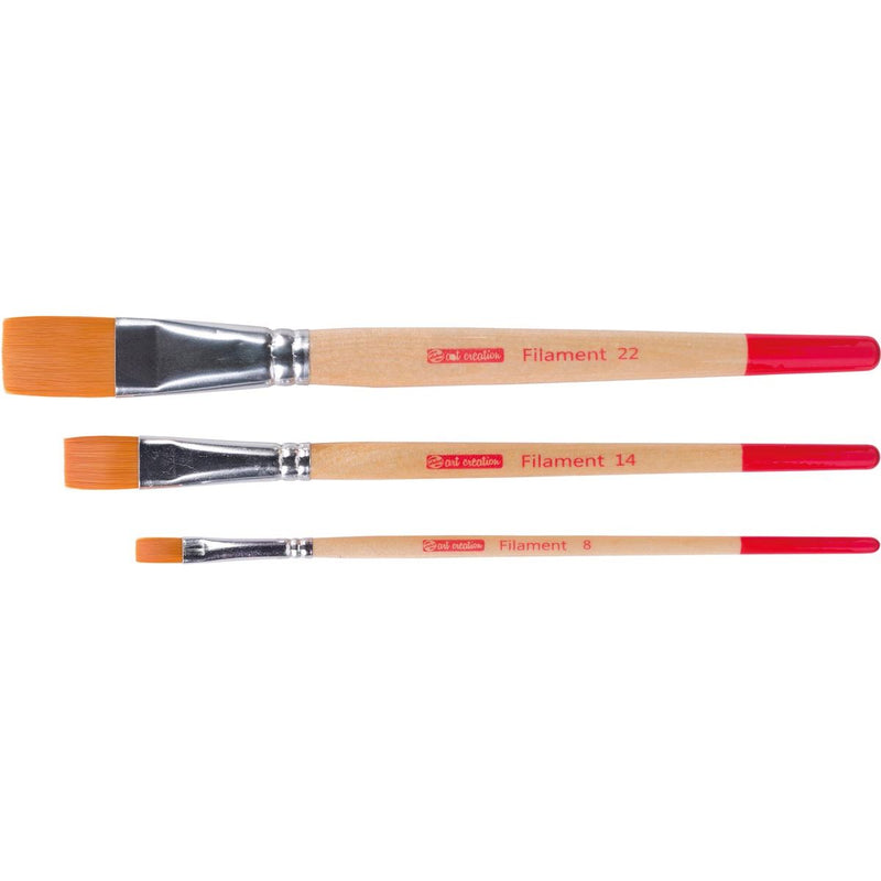 Talens Art Creation – Art Creation Aquarellpinsel Polyester flach, Set mit 3 Pinseln
