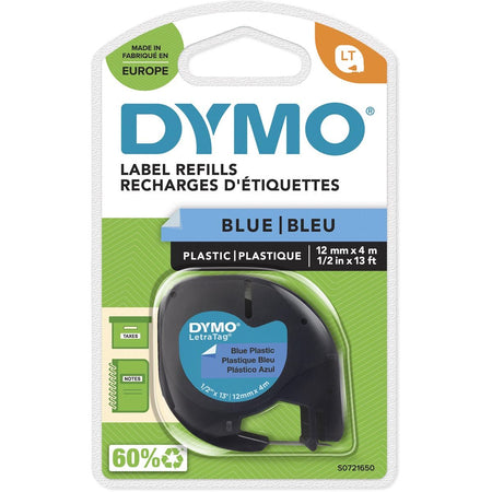 Dymo - Labele LetraTag Kunststoff 12 mm schwarz auf blau