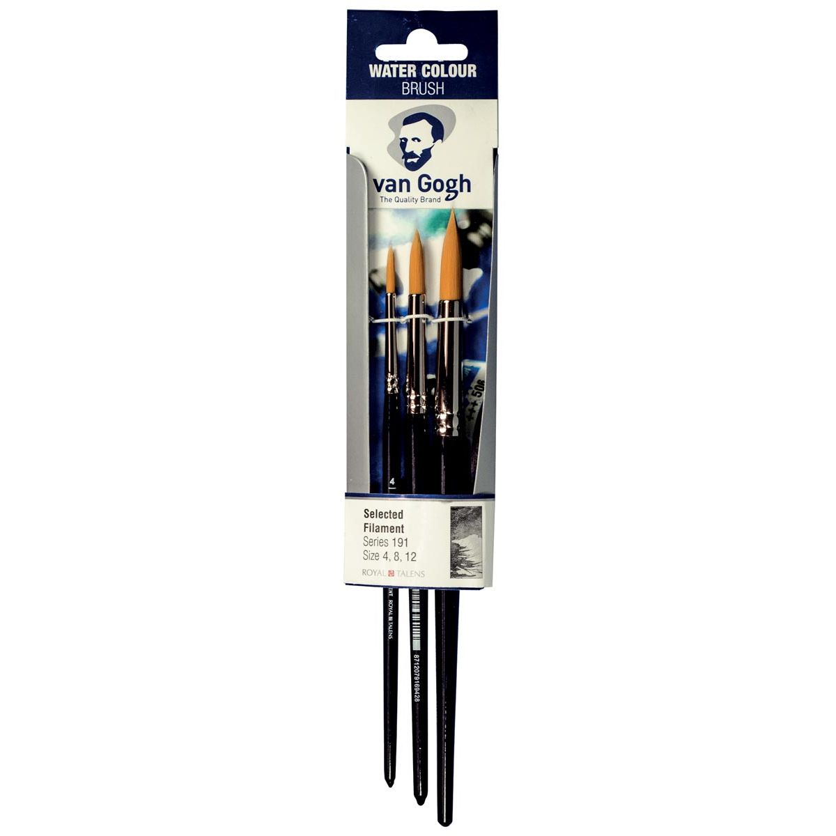 Van Gogh - Aquarellpinsel-Set 191 mittel, Set mit 3 Pinseln