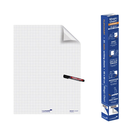 Legamaster - Magic-Chart Flipchart 600x800mm weiß mit Raute 25 Blatt
