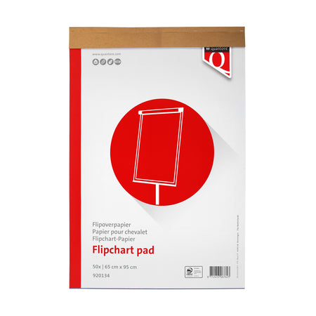 Quantore - Flipchart-Papier 65x95cm 50 Blatt ungefaltet | 2 Stk
