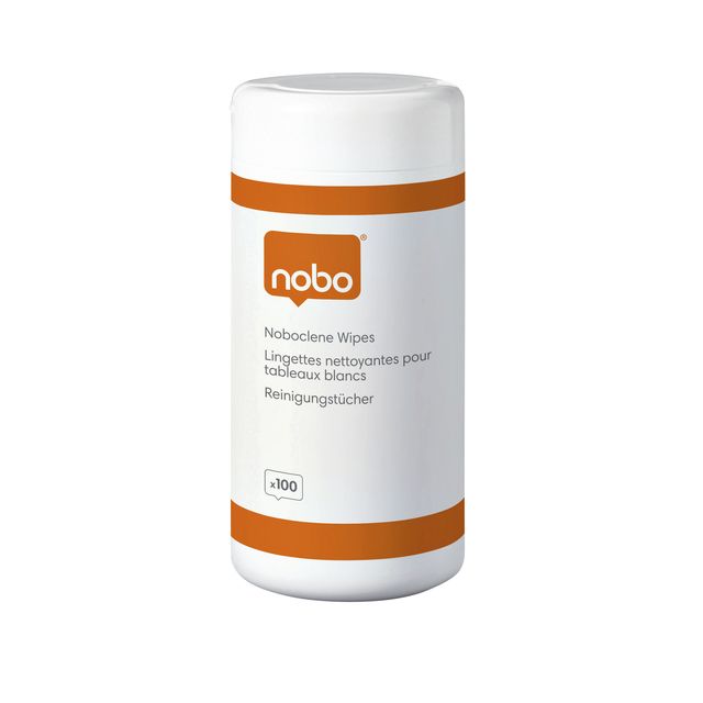 Nobo - Whiteboard-Reinigungstücher im Glas mit 100 Stück