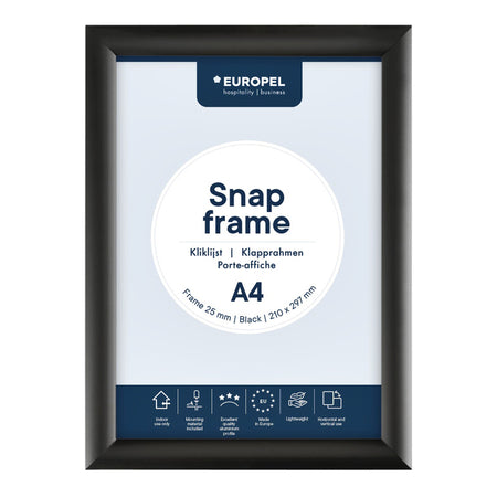 Europel - Klapprahmenhülle A4 25mm schwarz
