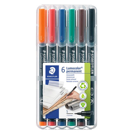Staedtler - Filzstift Lumocolor 313 permanent S Set à 6 Stück sortiert