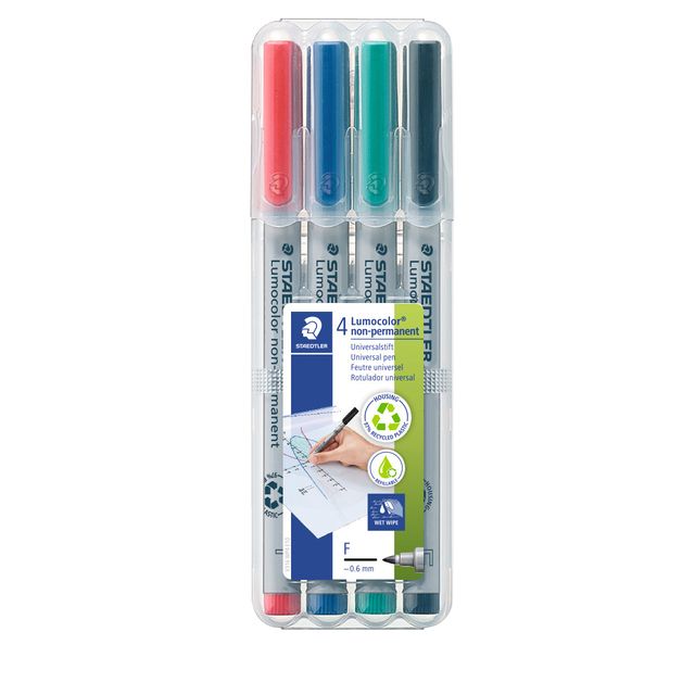 Staedtler - Filzstift Lumocolor 316 non permanent F 4er-Set sortiert