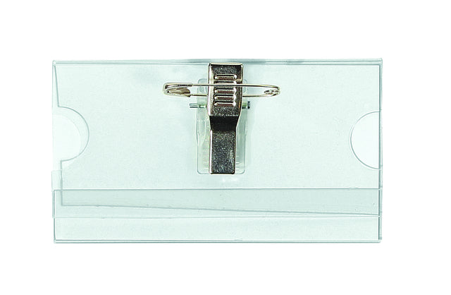 Badge Quantore avec clip et broche 40x75 mm
