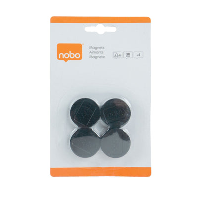 Nobo - Magnet 30mm schwarz 4 Stück