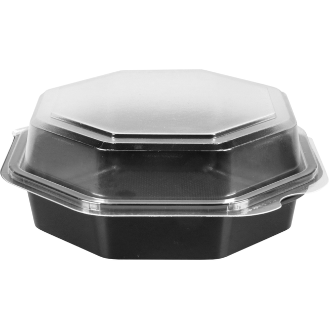 Klika -  Bak | PS | 400ml | incl. Vaste deksel | octaviewbox | 160x160x60mm | zwart/transparant | 405 stuks