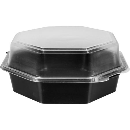 Klika -  Bak | PS | 850ml | incl. Vaste deksel | octaviewbox | 190x190x80mm | zwart/transparant | 270 stuks