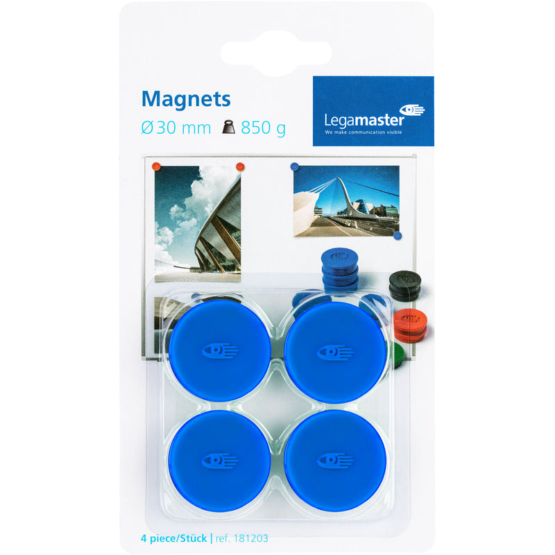 Legamaster - Magnet 30mm 850gr blau 4 Stück