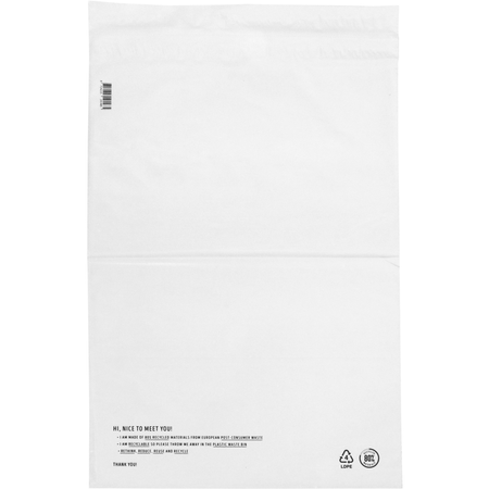 Klika - Tasche | Versandtasche | Recyceltes LDPE | 40x56cm | 65my | weiß | 350 Stück