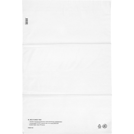 Klika - Tasche | Versandtasche | Recyceltes LDPE | 50x70cm | 65my | weiß | 250 Stück