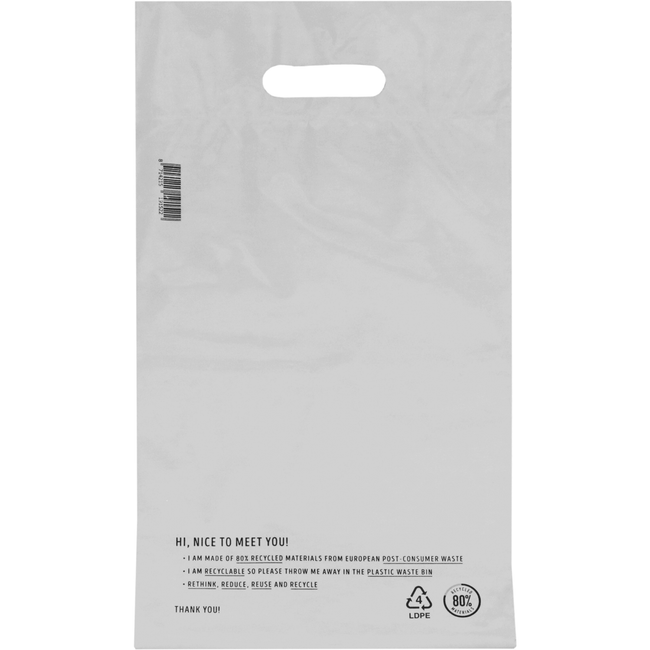 Klika -  Zak | Verzendzak met handvat | Gerecycled LDPE | 25x35cm | 65my | wit | 250 stuks