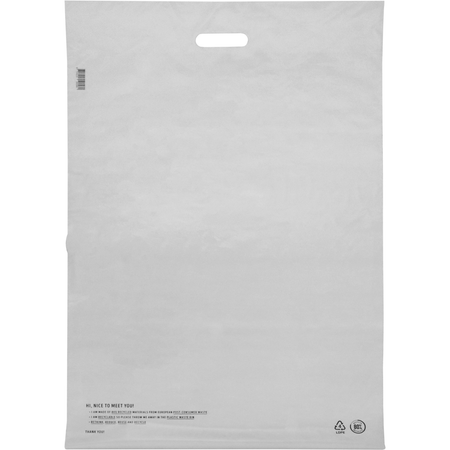 Klika -  Zak | Verzendzak met handvat | Gerecycled LDPE | 50x70cm | 65my | wit | 200 stuks