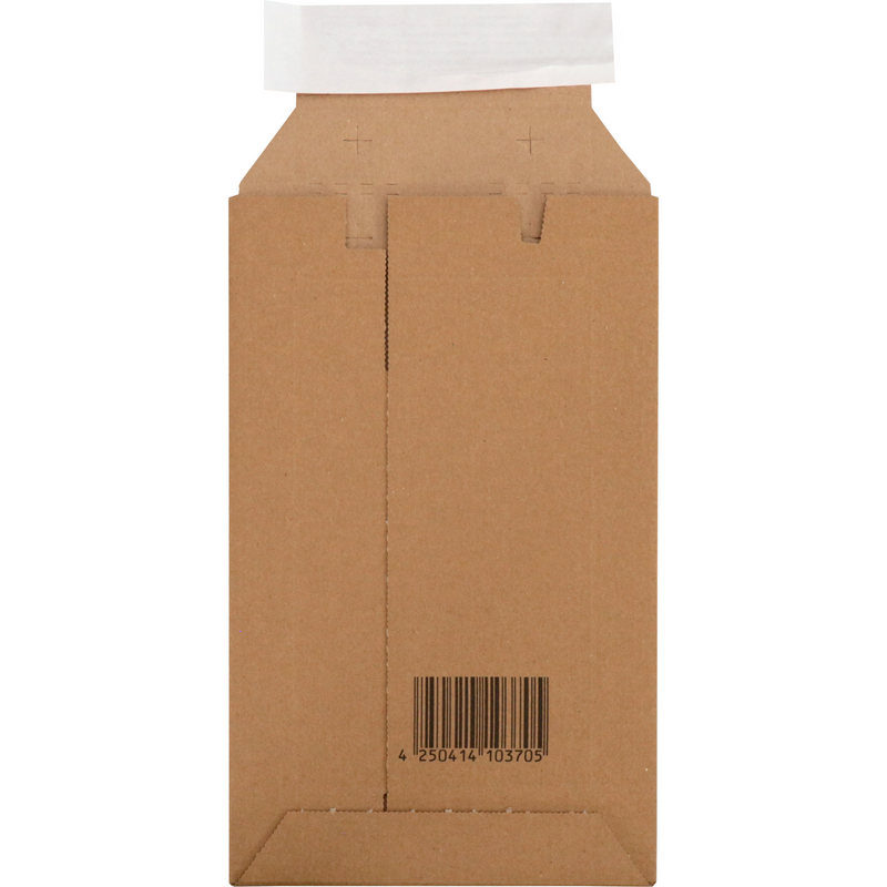 SendProof® - Umschlag | Versandumschlag | 250x150mm | DVD | Streifen | Wellpappe | braun | 100 Stück