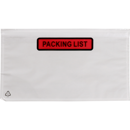 Docubags - 225x122mm 235x132mm Packliste 1000 Stück