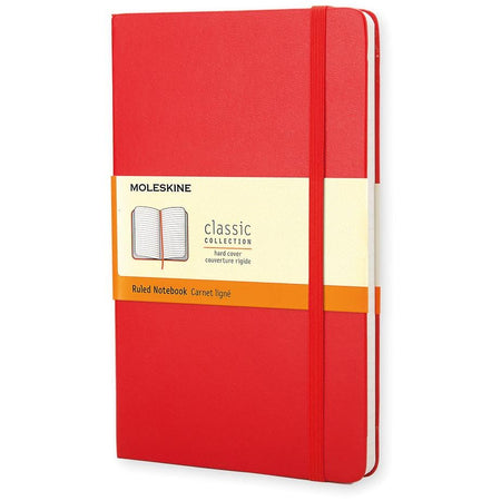 Moleskine – Notizbuch, ft 13 x 21 cm, liniert, Hardcover, 240 Seiten, rot