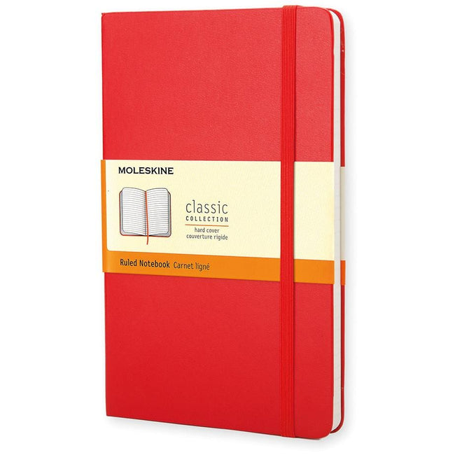 Moleskine – Notizbuch, ft 13 x 21 cm, liniert, Hardcover, 240 Seiten, rot