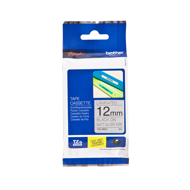 Brother - Labele P-touch TZe-M931 metallic 12mm schwarz auf silber