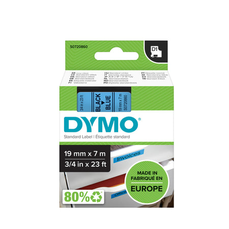 Dymo - Labele LabelManager D1 Polyester 19 mm schwarz auf blau