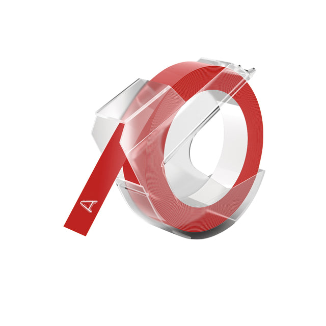 Labeltape Dymo Roll 9mmx3m Glossy Vinyl Prof. Rood | 10 Stück