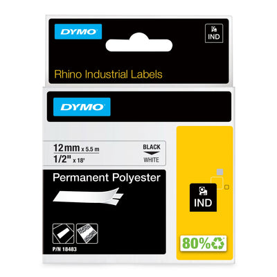Dymo – Labele Rhino Industrial Polyester 12 mm Gew