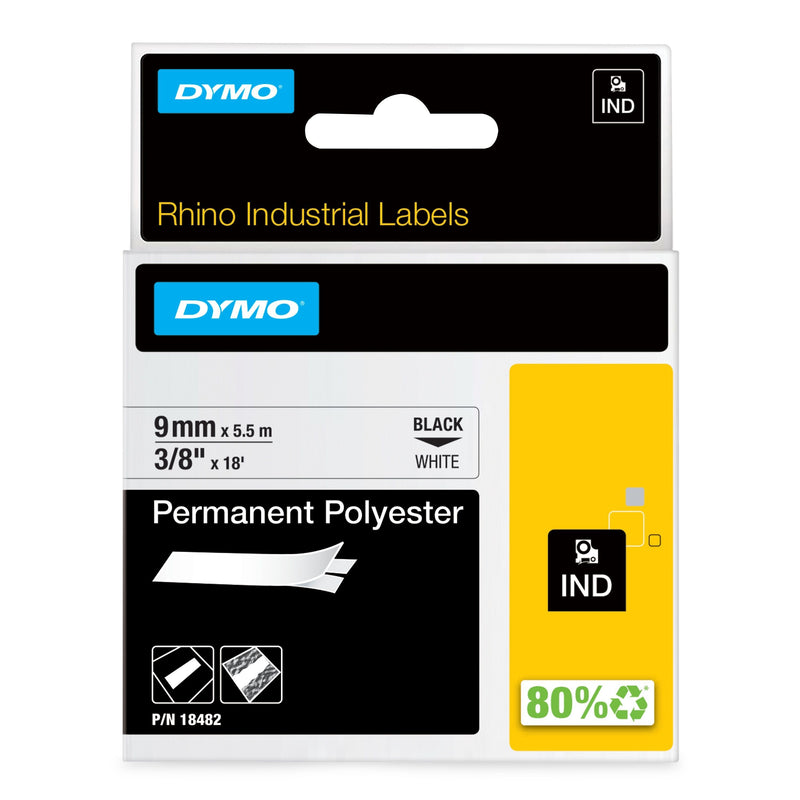 Dymo – Labele Rhino Industrial Polyester 9 mm weiß